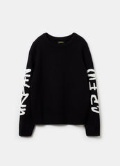 Oversized Pullover With Jacquard Lettering