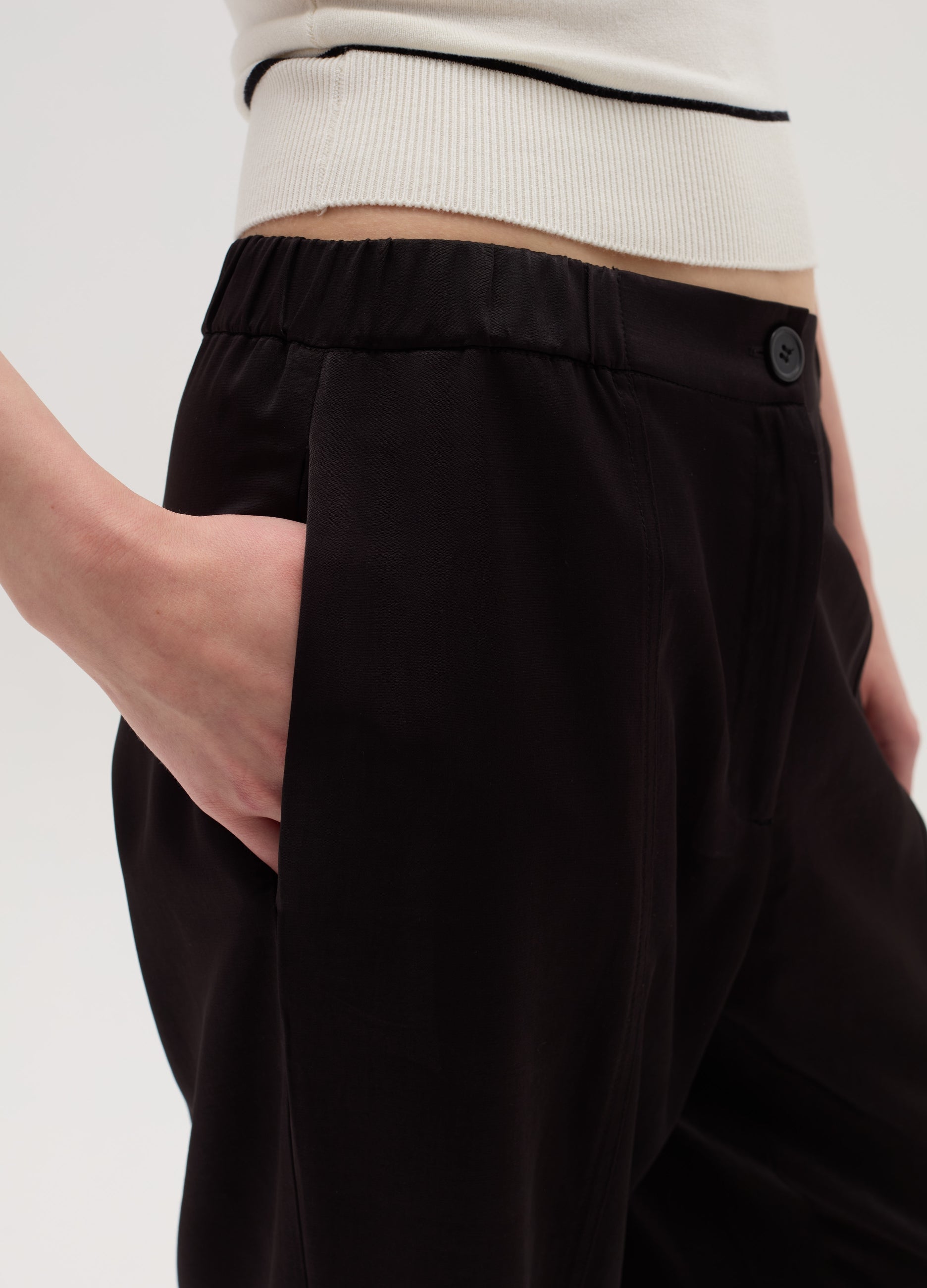 Ovs Pull-On Trousers With Raised Stitching