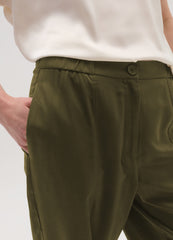 Pull-On Trousers With Raised Stitching