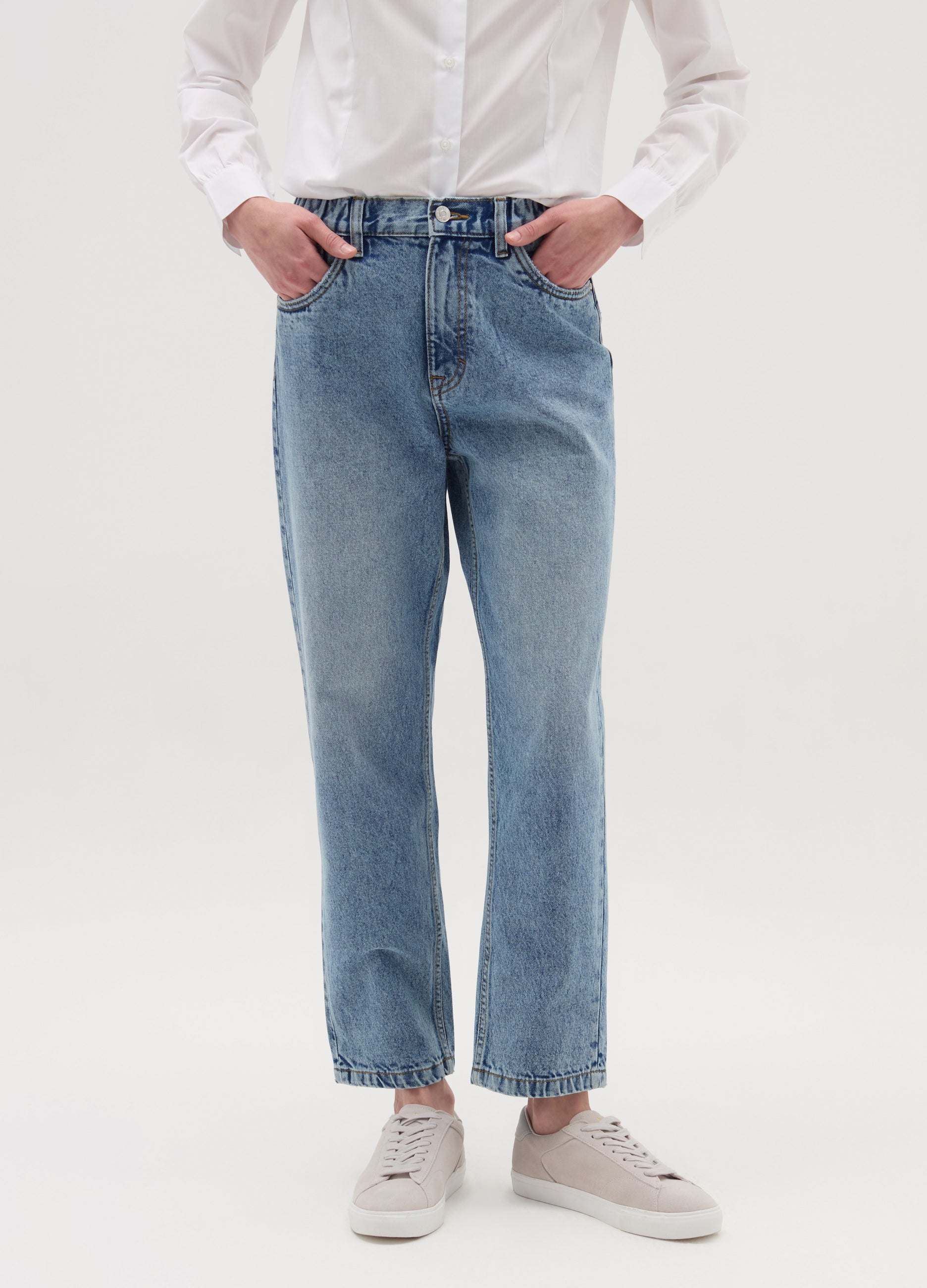 Mum-Fit Acid Wash Jeans
