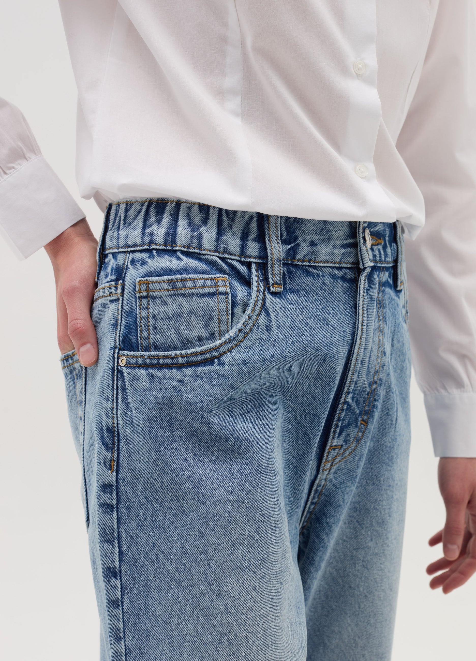 Mum-Fit Acid Wash Jeans