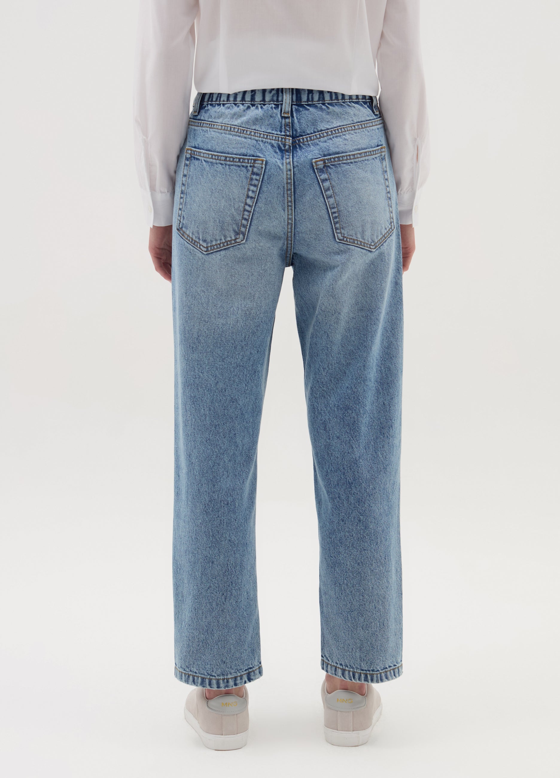 Mum-Fit Acid Wash Jeans