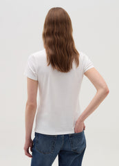 Solid Colour T-Shirt With V Neck