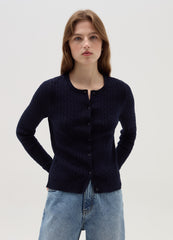Cardigan With Cable-Knit Design