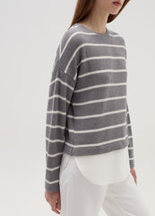 Long-Sleeved T-Shirt With Micro Waffle Weave