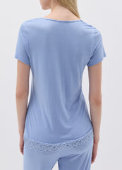 Pyjama Top In Viscose With Short Sleeves
