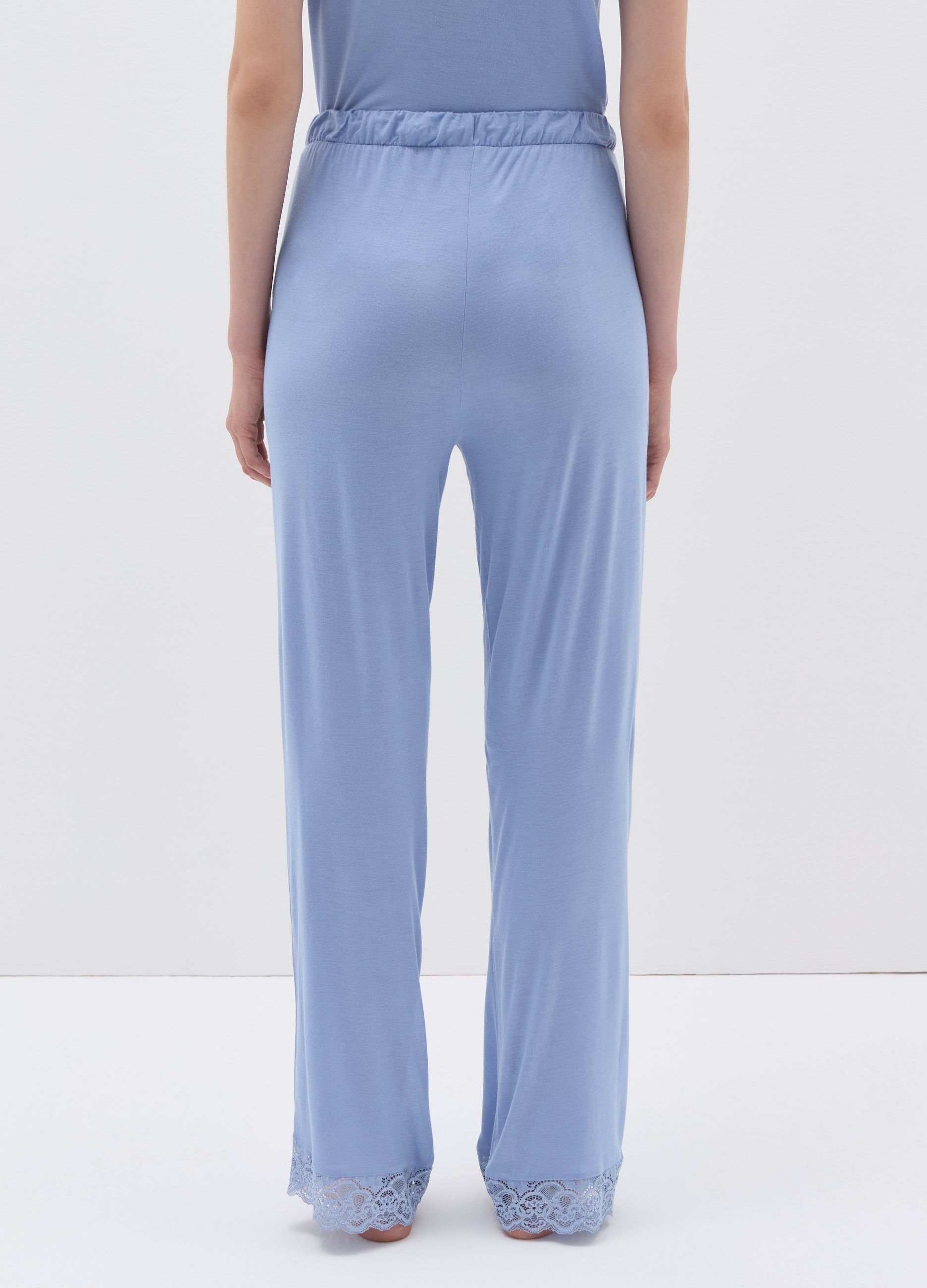 Viscose Pyjama Trousers With Lace