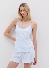 Pyjama Shorts With Small Flowers Print