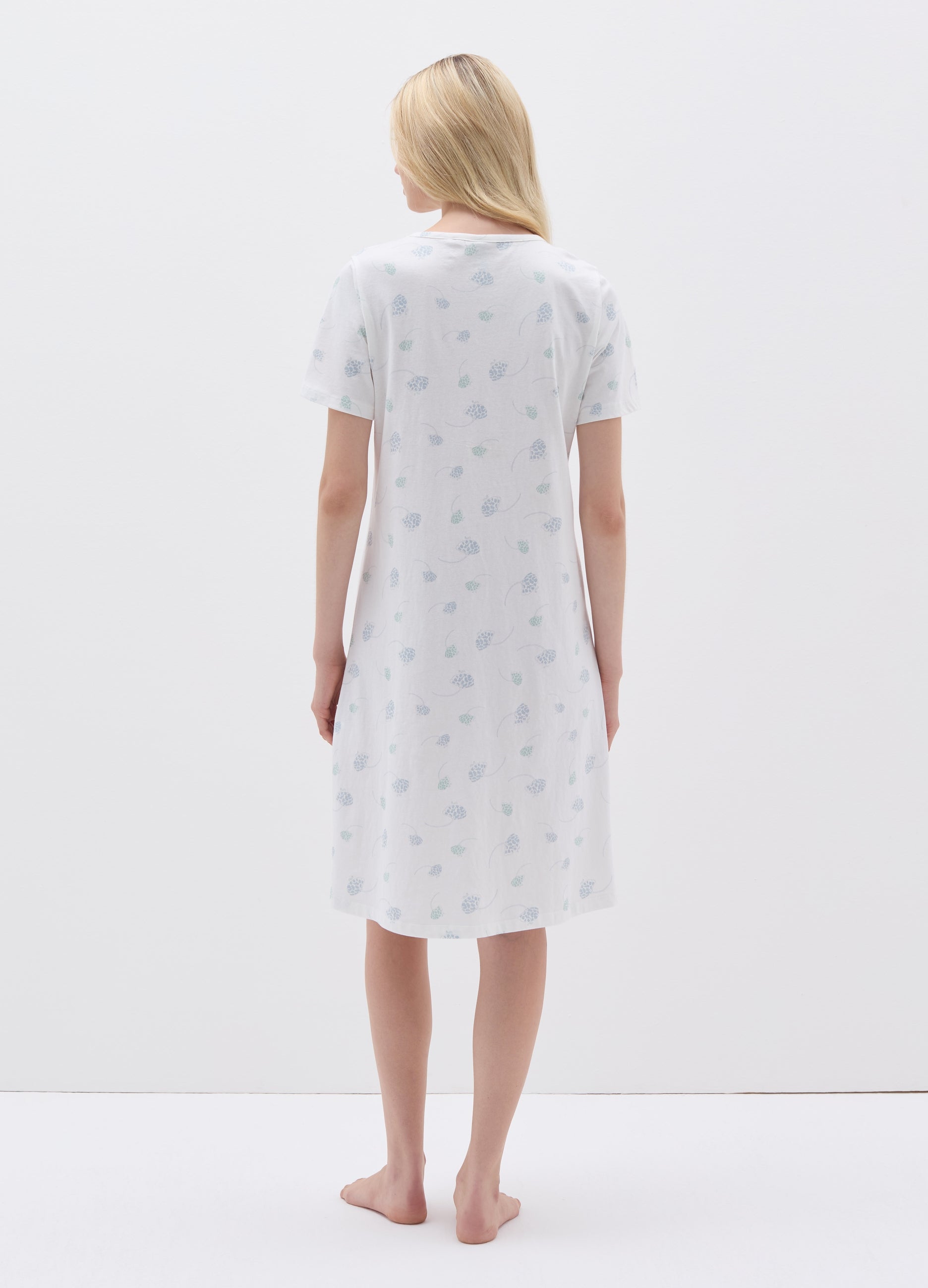 Nightdress With V Neck And Buttons