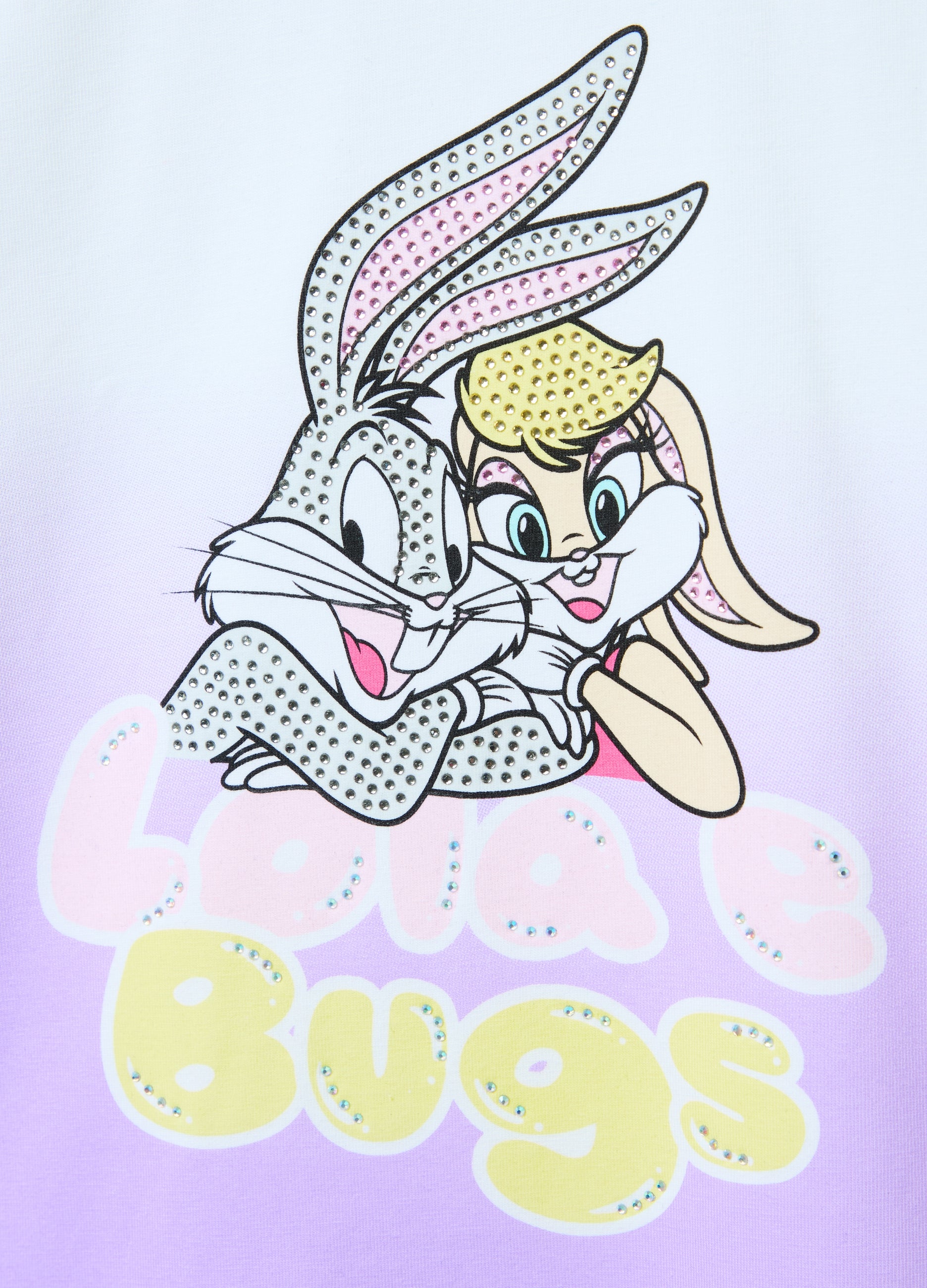 Ovs T-Shirt With Bugs Bunny And Lola Print And Diamantés