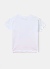 T-Shirt With Diamantés And Daisy Duck Print