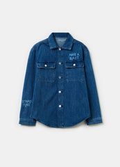 Ovs Denim Shacket With Print