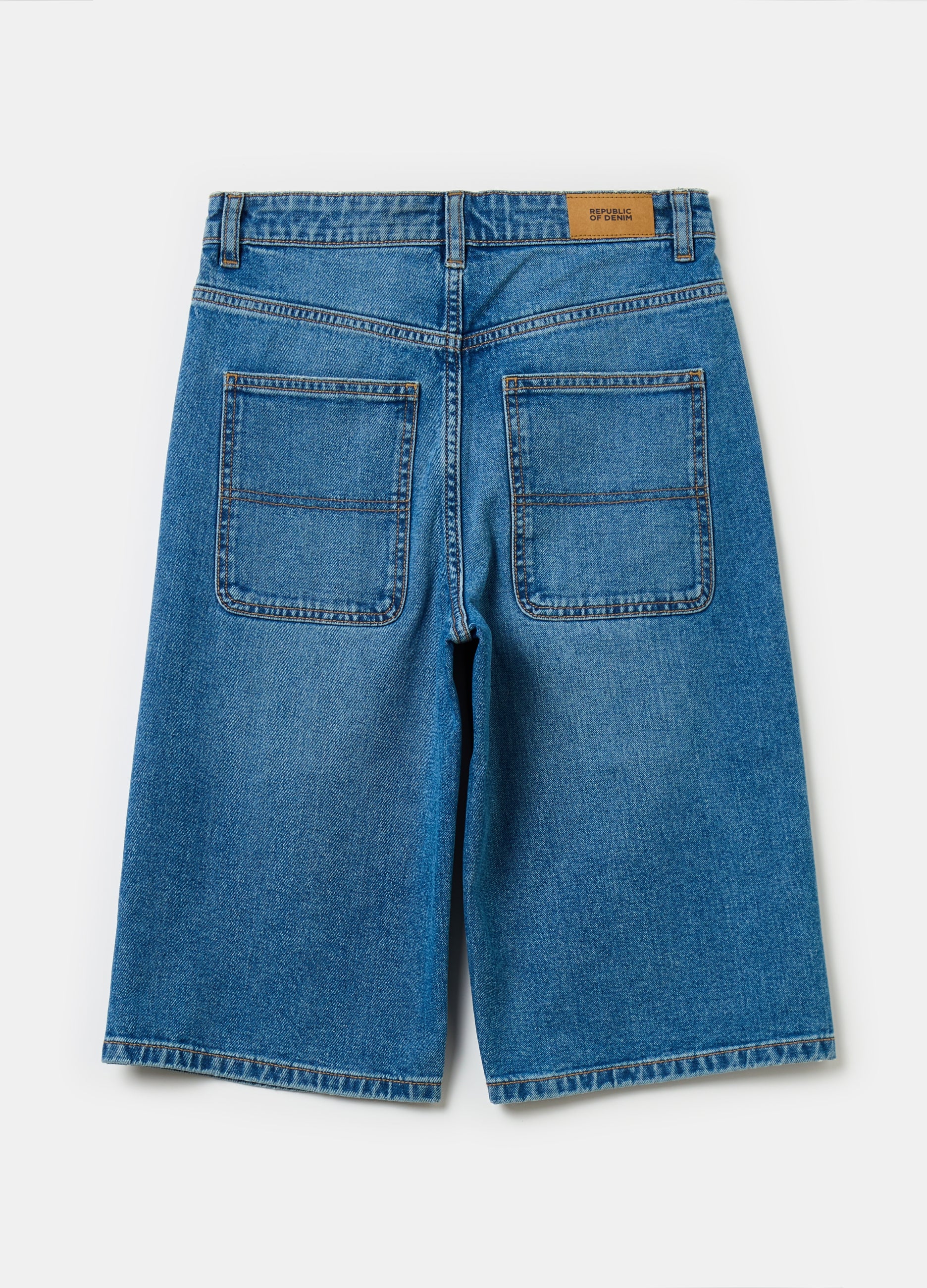 Ovs Denim Bermuda Shorts With Five Pockets