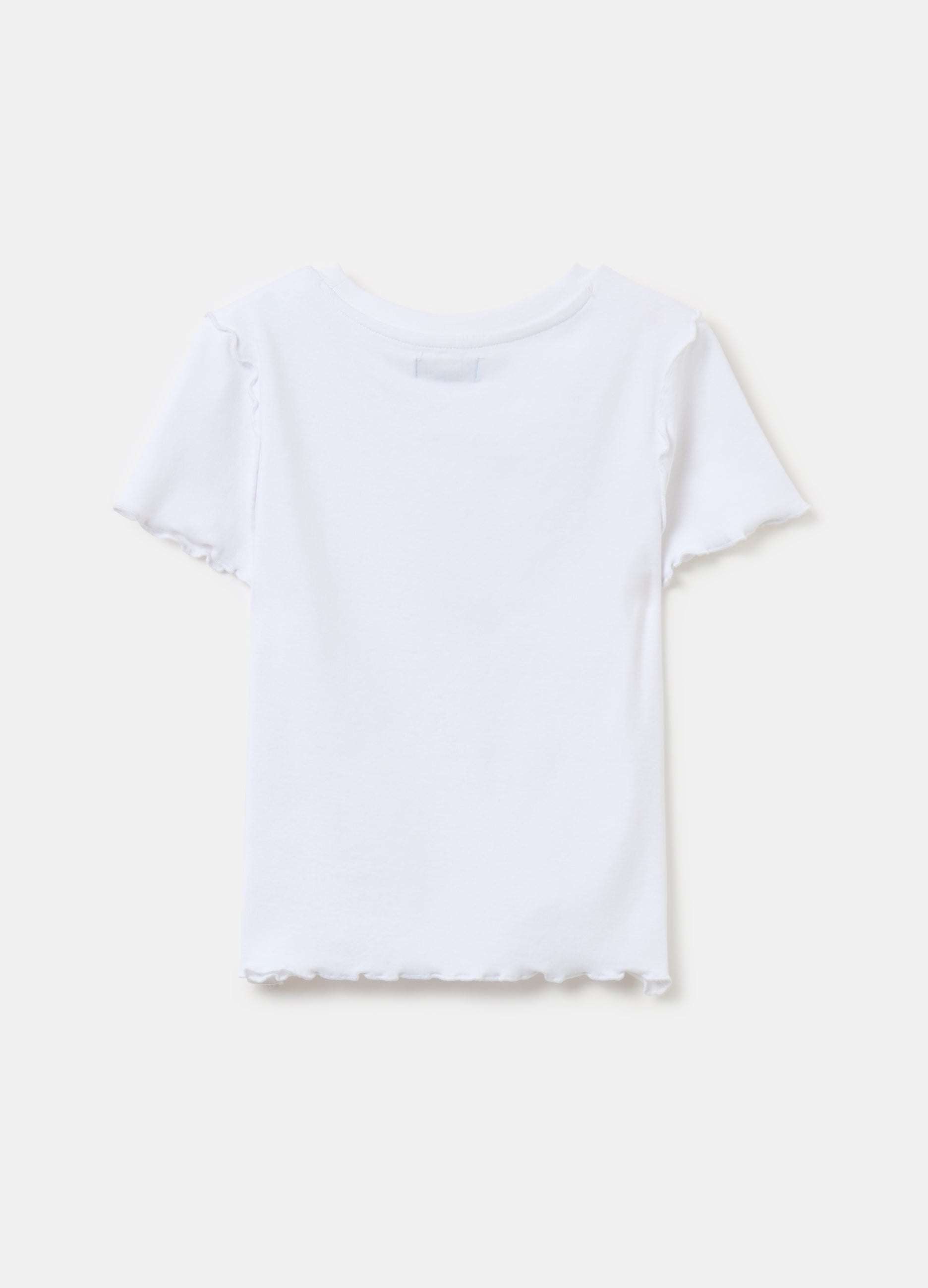 Stretch Cotton T-Shirt With Applications