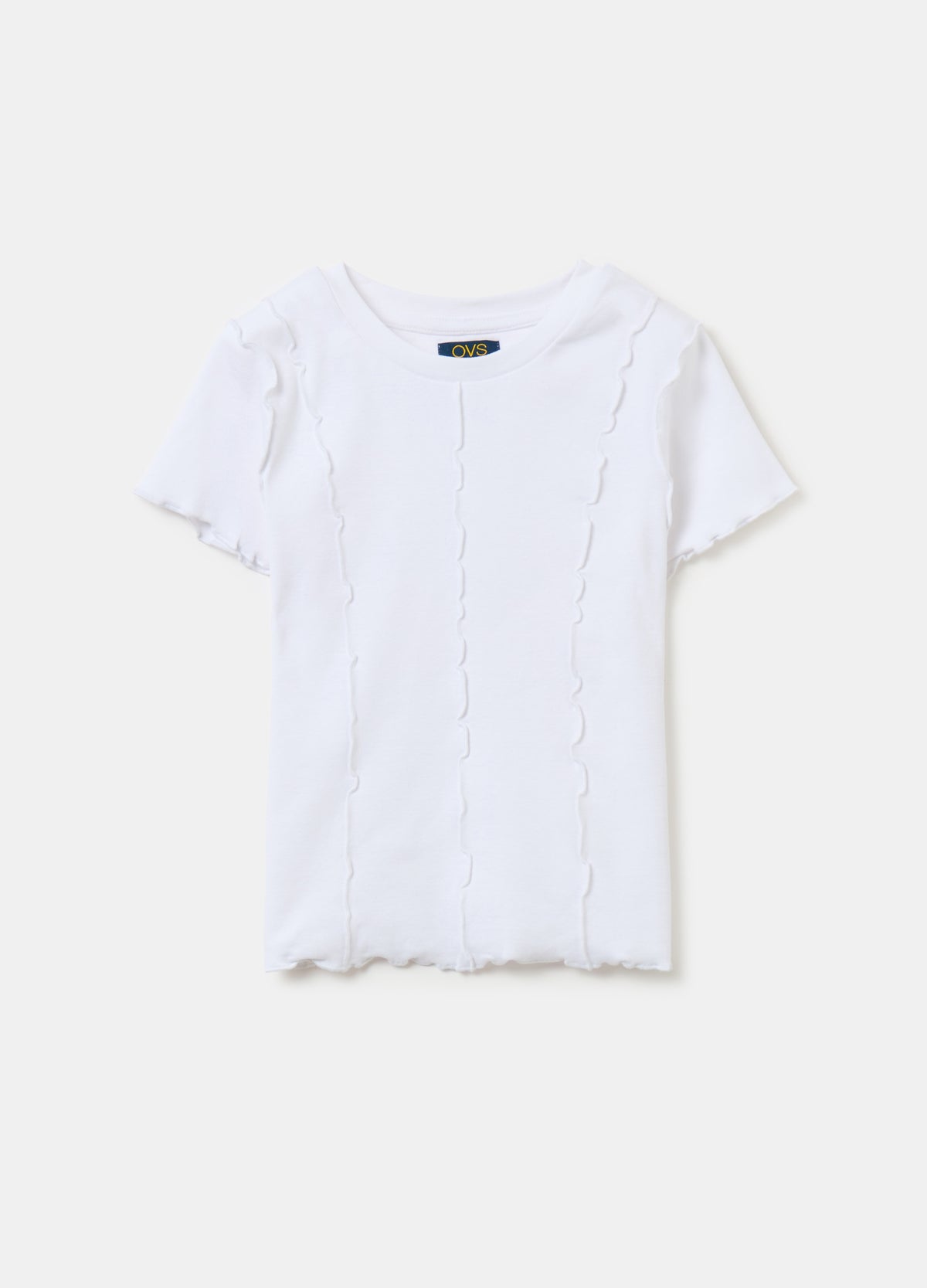 Stretch Cotton T-Shirt With Applications