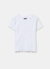 Stretch Cotton T-Shirt With Applications