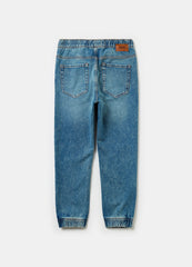 Ovs Denim Joggers With Drawstring And Abrasions