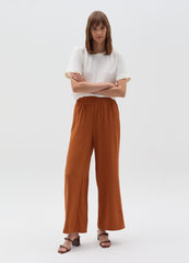 Crinkle-Effect Fluid Trousers
