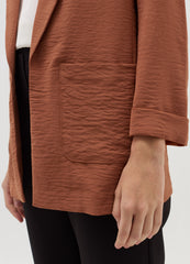 Open Crinkle-Effect Fluid Blazer