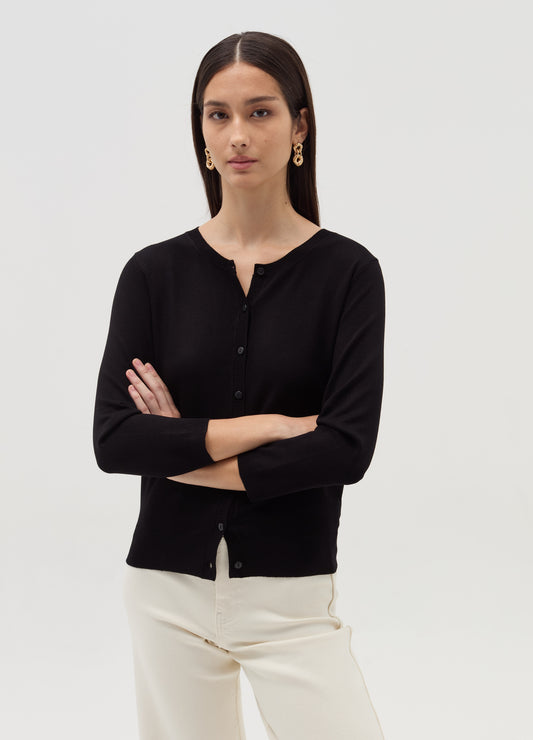 Cardigan With Three-Quarter Sleeves