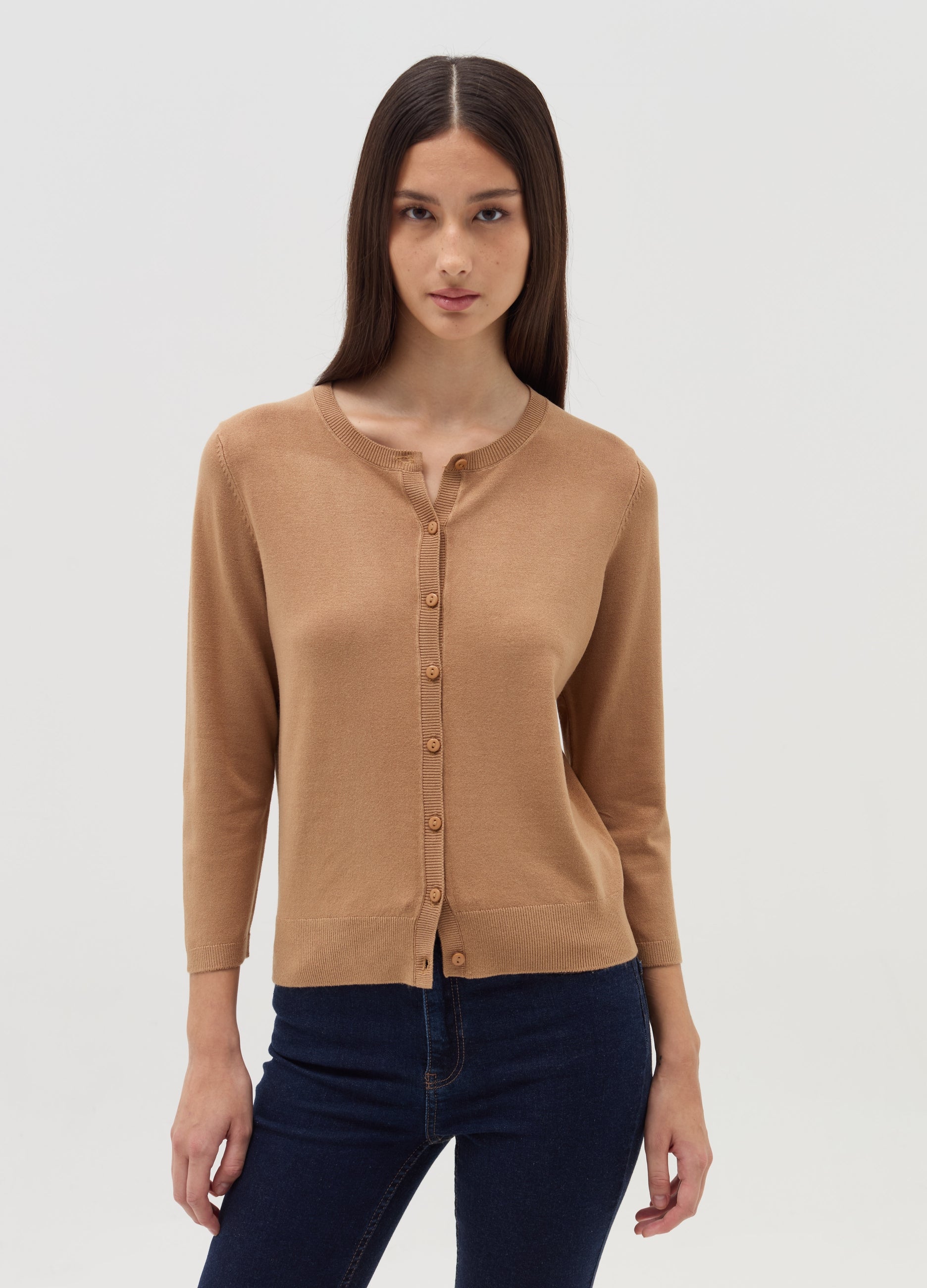 Cardigan With Three-Quarter Sleeves