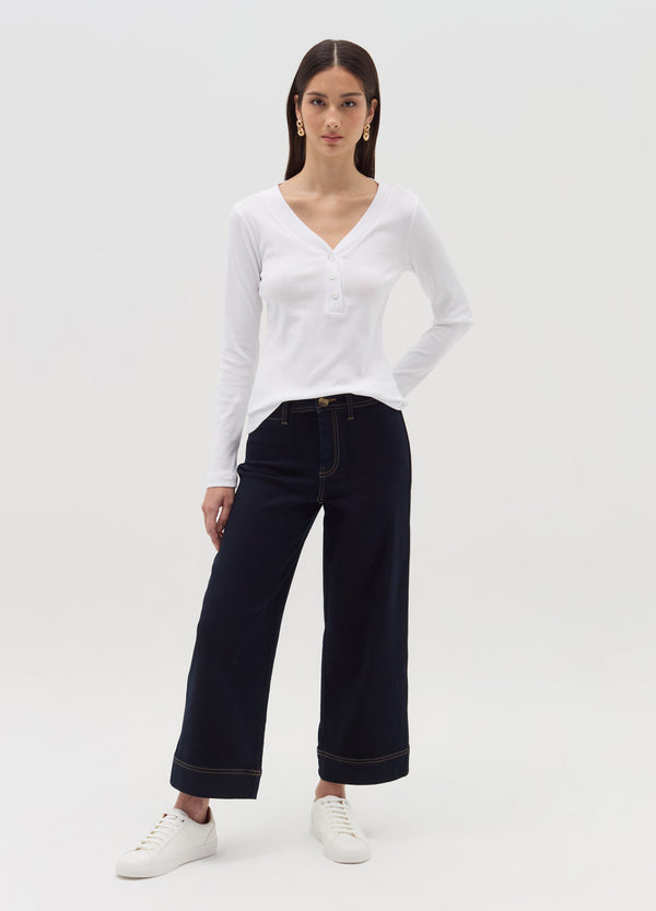 Ovs Long-Sleeved T-Shirt With Granddad Neckline