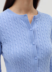 Cardigan With Cable-Knit Design