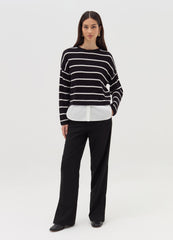 Long-Sleeved T-Shirt With Micro Waffle Weave