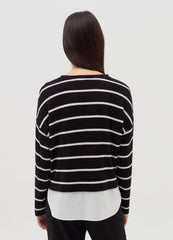 Long-Sleeved T-Shirt With Micro Waffle Weave