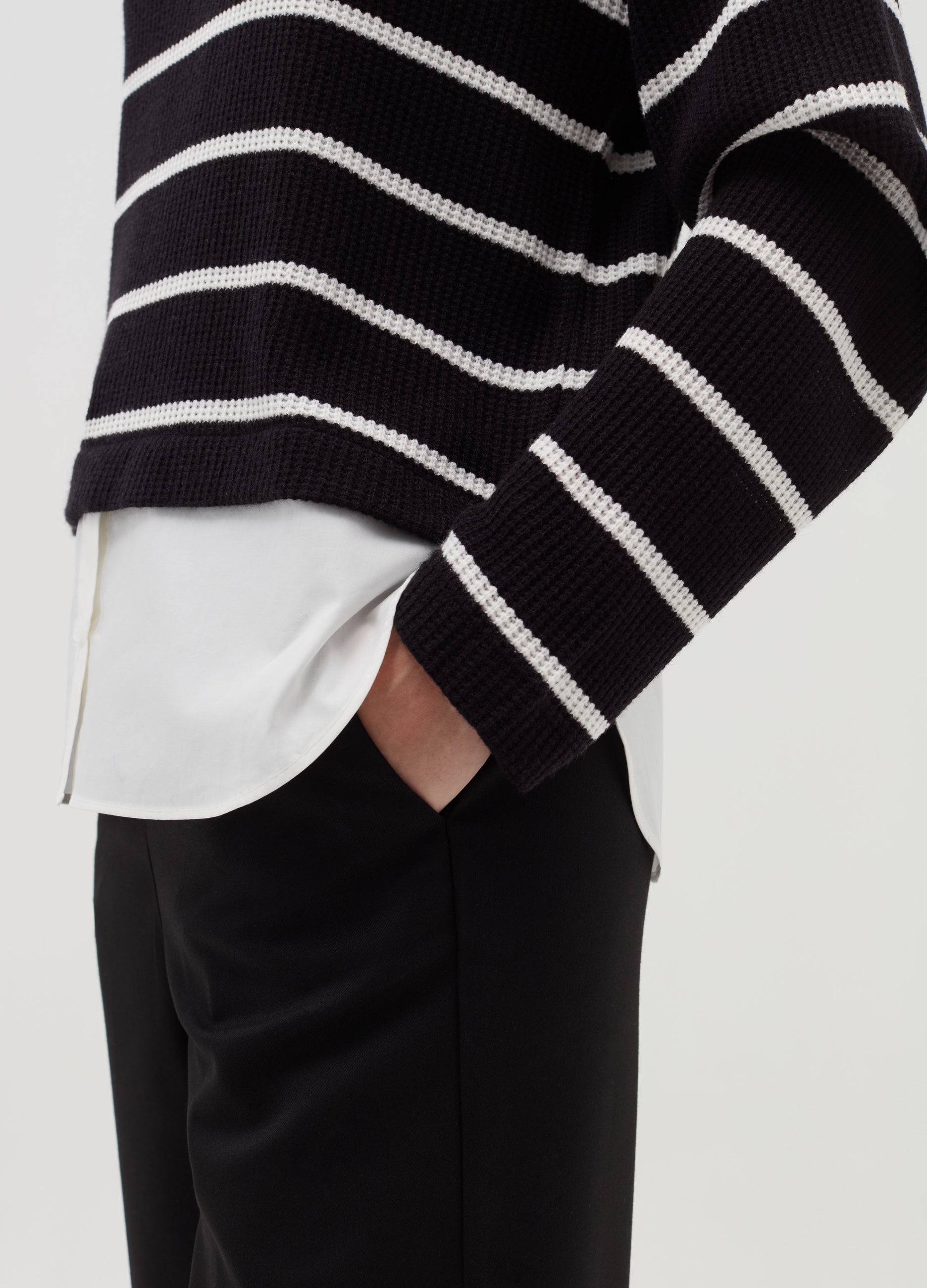Long-Sleeved T-Shirt With Micro Waffle Weave
