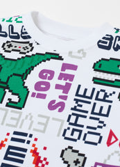 Sweatshirt With Gaming Dinosaur Print