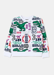 Sweatshirt With Gaming Dinosaur Print