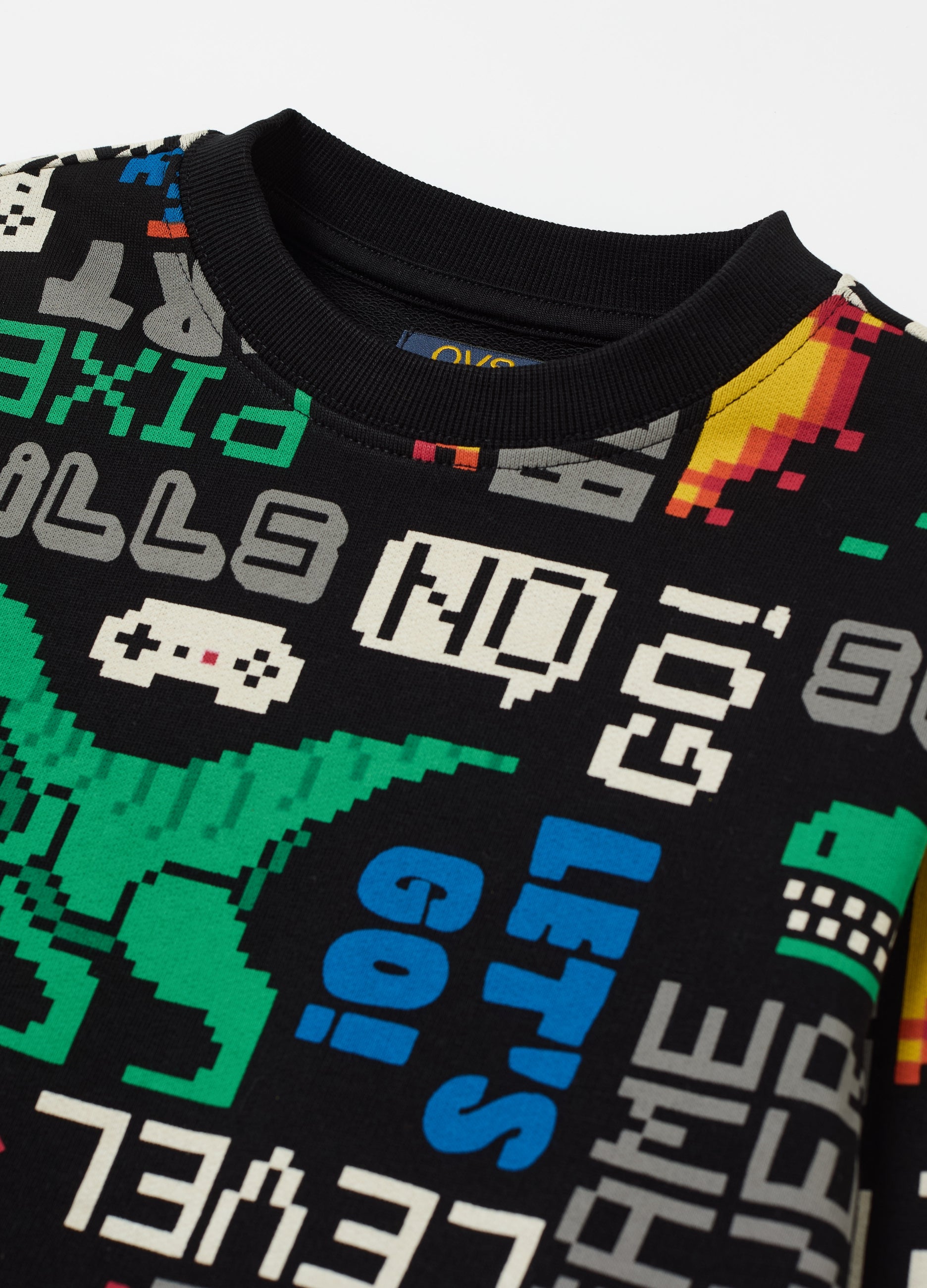 Ovs Sweatshirt With Gaming Dinosaur Print
