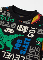 Ovs Sweatshirt With Gaming Dinosaur Print
