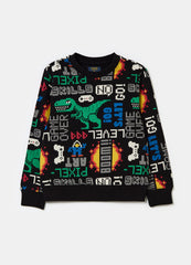 Ovs Sweatshirt With Gaming Dinosaur Print