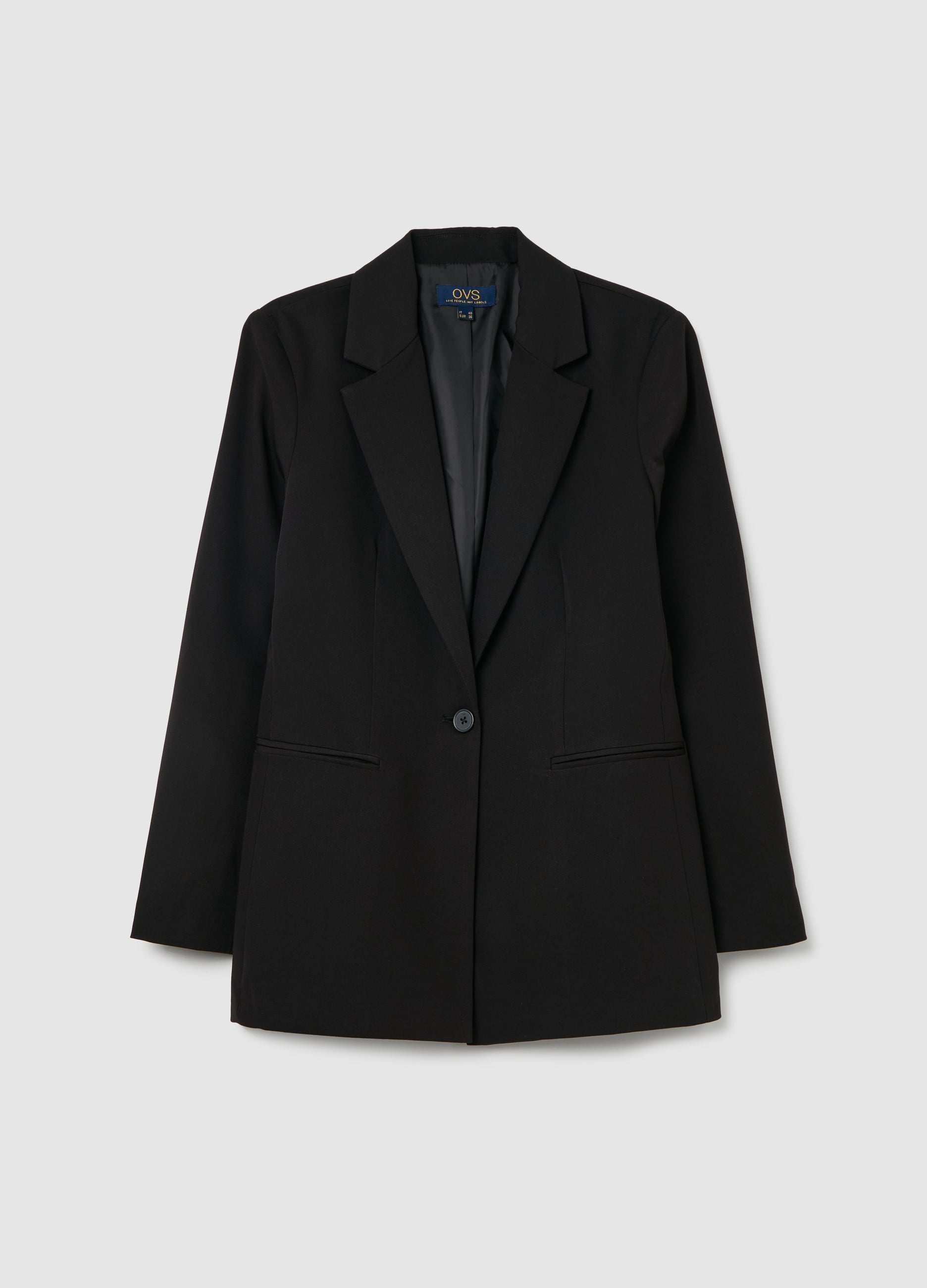 Single-Breasted Blazer With Button