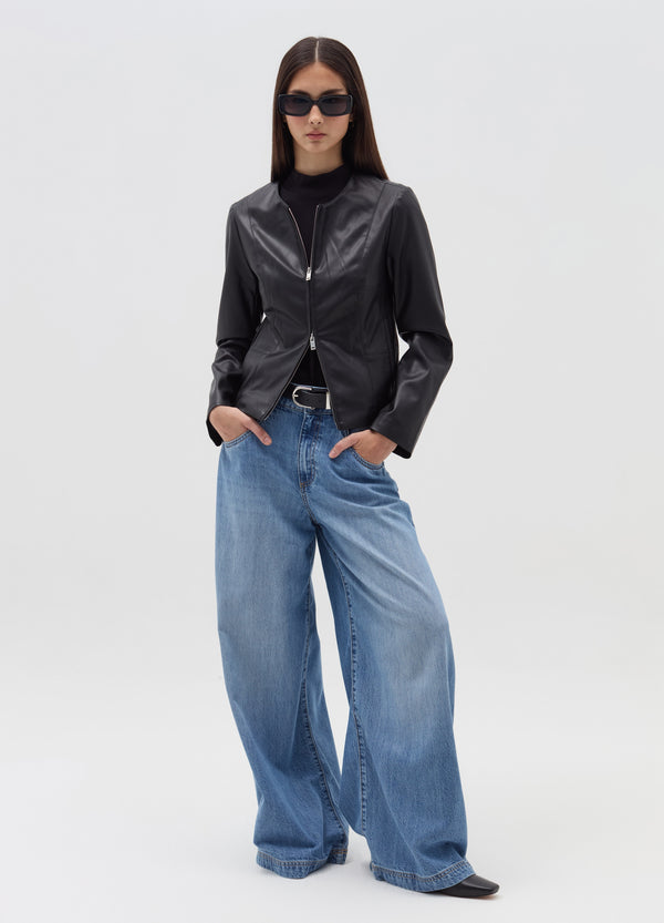 Ovs Biker Jacket With Shiny Effect