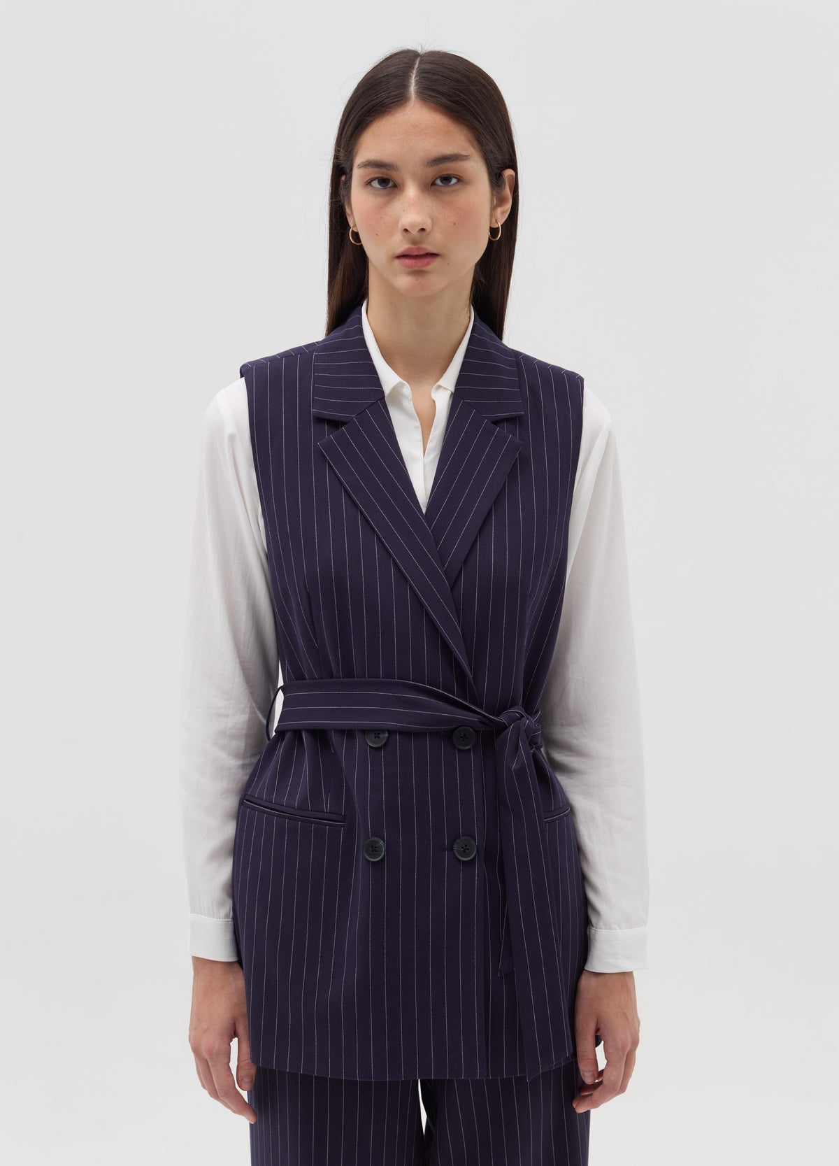 Ovs Double-Breasted Gilet With Belt