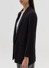 Open Crinkle-Effect Fluid Blazer
