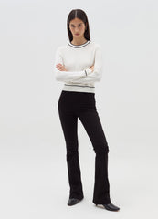 Pullover With Contrasting Striped Edging