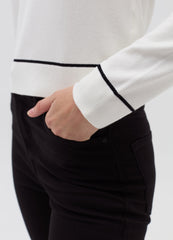 Pullover With Contrasting Striped Edging