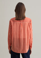 Striped Shirt With Mandarin Collar
