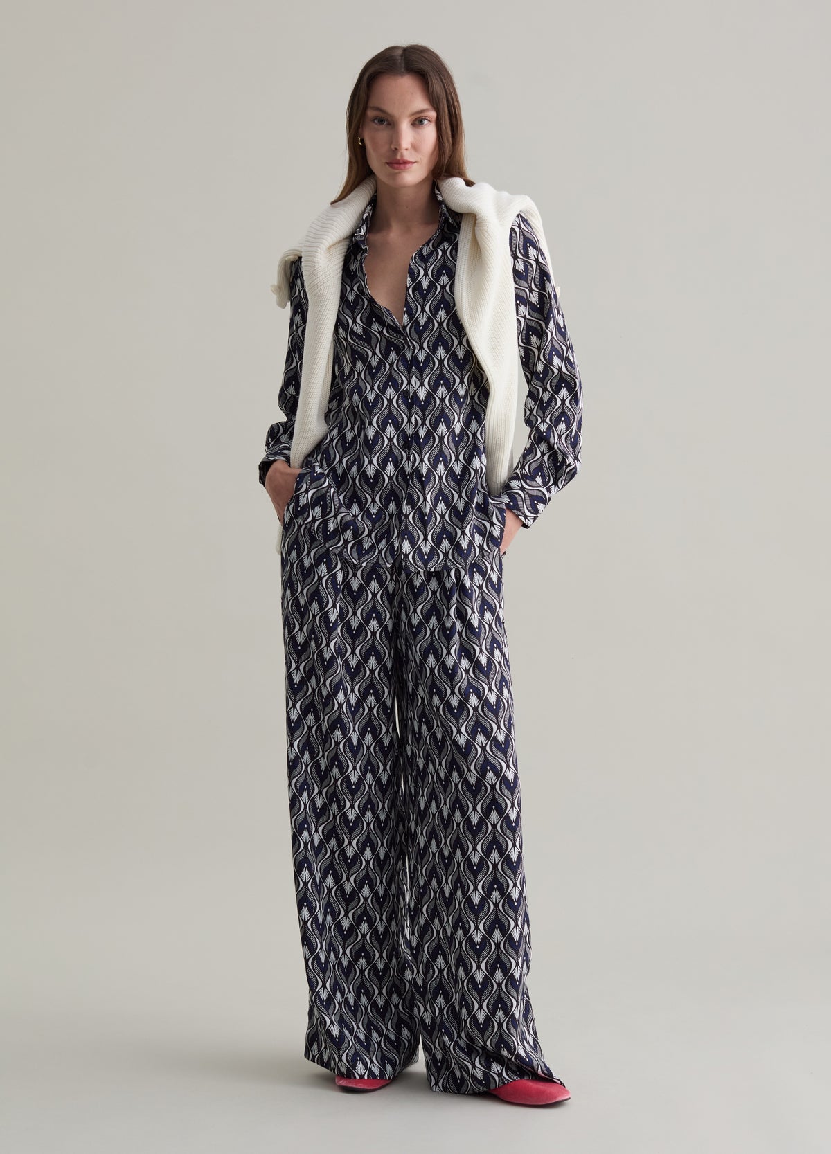 Ovs Relaxed-Fit Trousers With Pattern Print