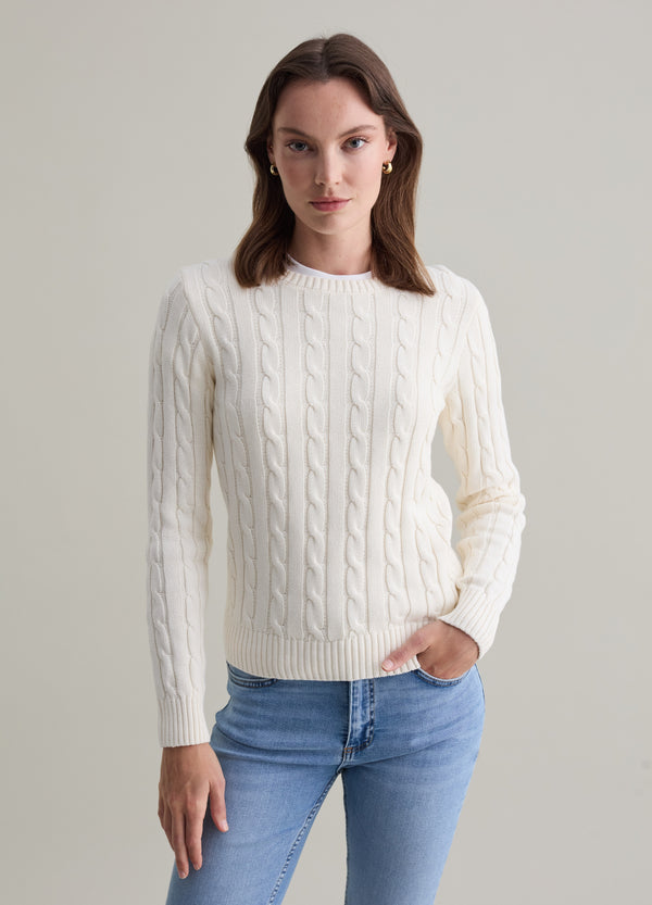 Ovs Ribbed Pullover With Cable-Knit Design