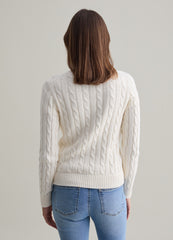 Ribbed Pullover With Cable-Knit Design