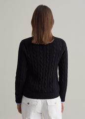 Ribbed Pullover With Cable-Knit Design