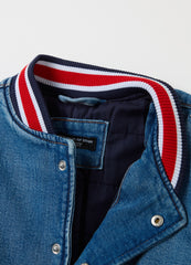 Ovs Denim Jacket With Striped Trims