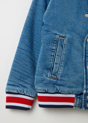 Ovs Denim Jacket With Striped Trims