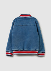 Ovs Denim Jacket With Striped Trims