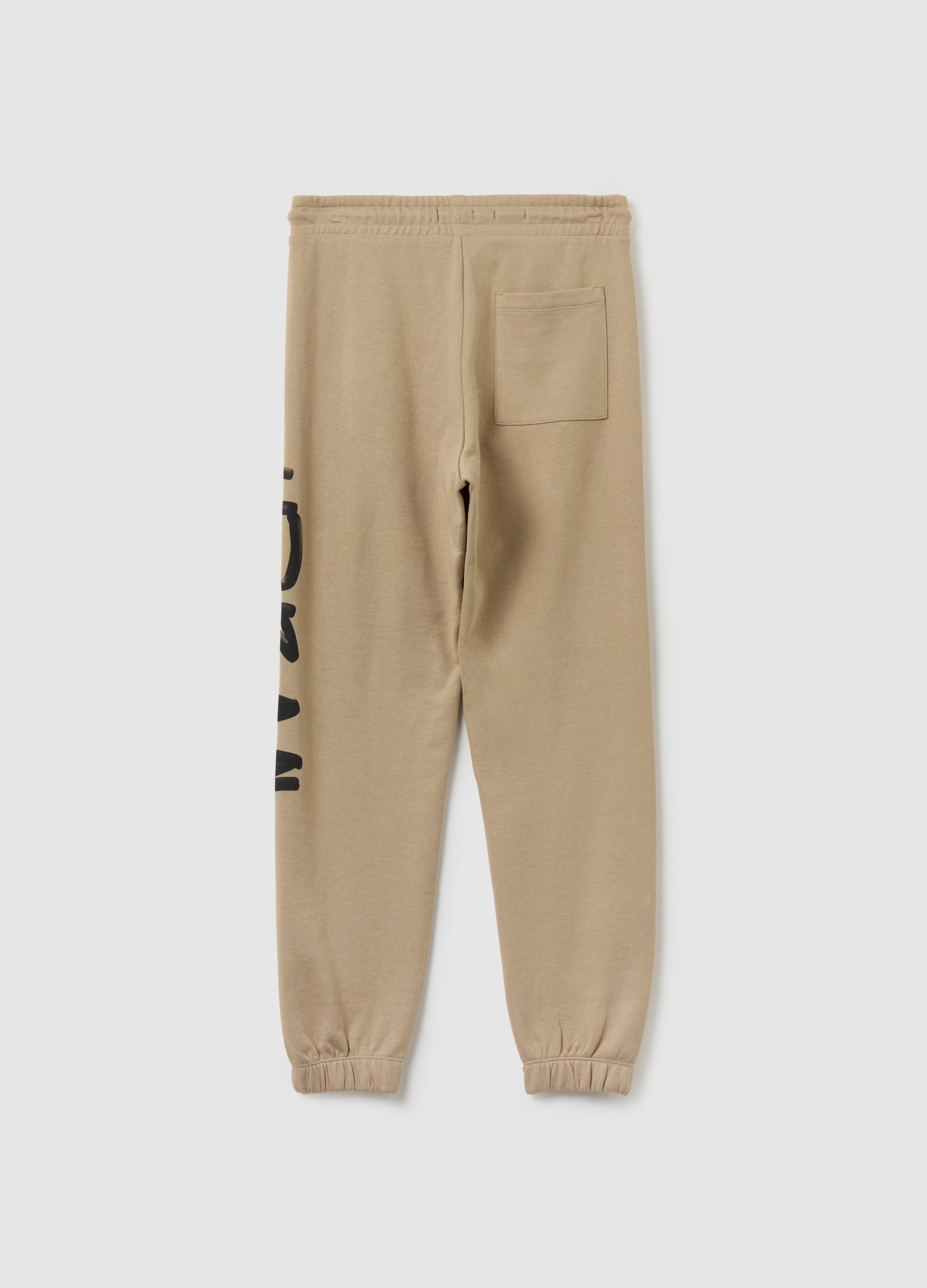 Ovs Fleece Joggers With Drawstring And Print